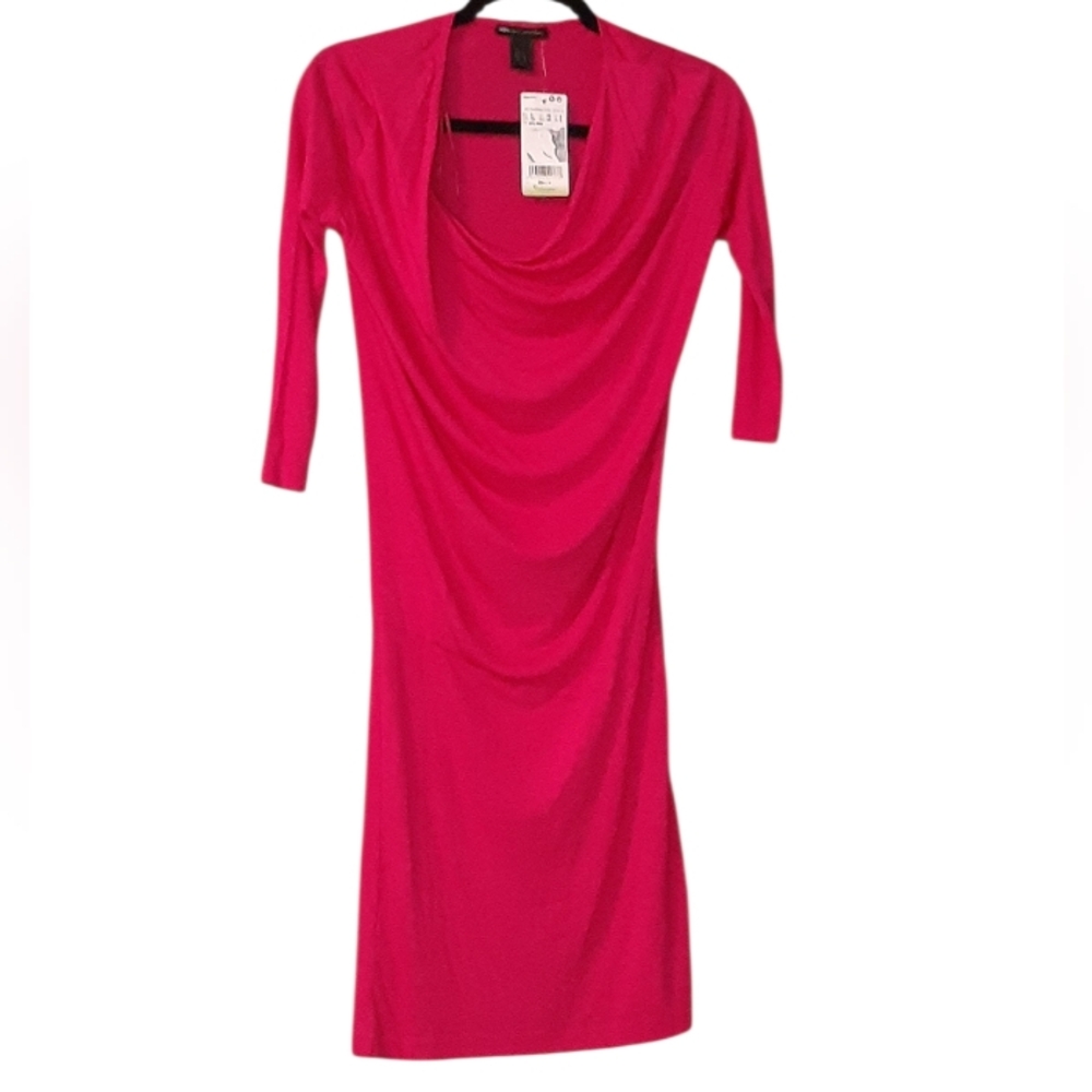 Mango Fuchsia NWT Long Sleeve Red Dress Size XS MNG